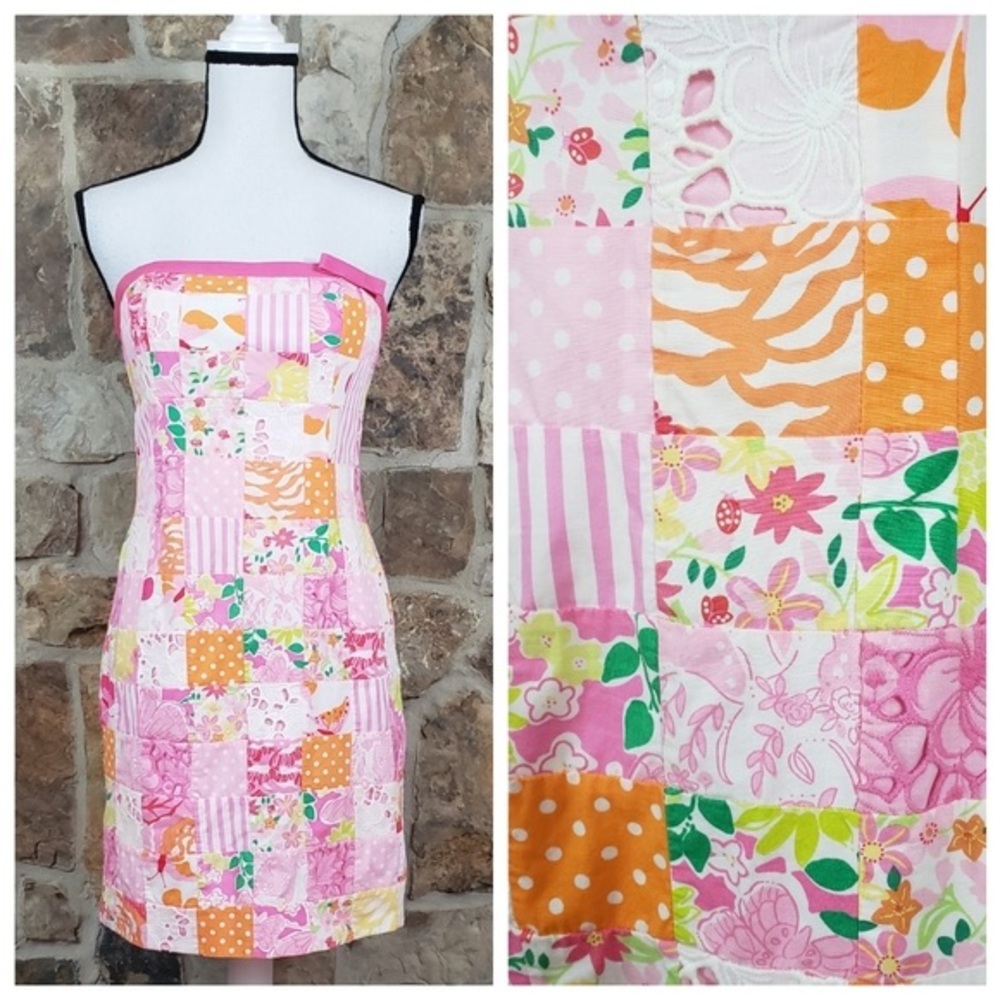 Lilly Pulitzer Sewn Patchwork Kelly Dress SZ.0 - Picture 2 of 11